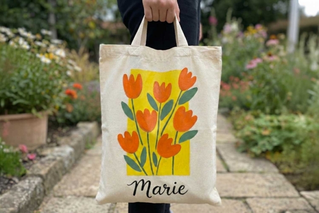 Cotton Shopping Bag - 42 x 37 cm - 2 - Cotton, Linen - Textiles - 10doigts.com - Coton, lin - Textiles - 10doigts.fr