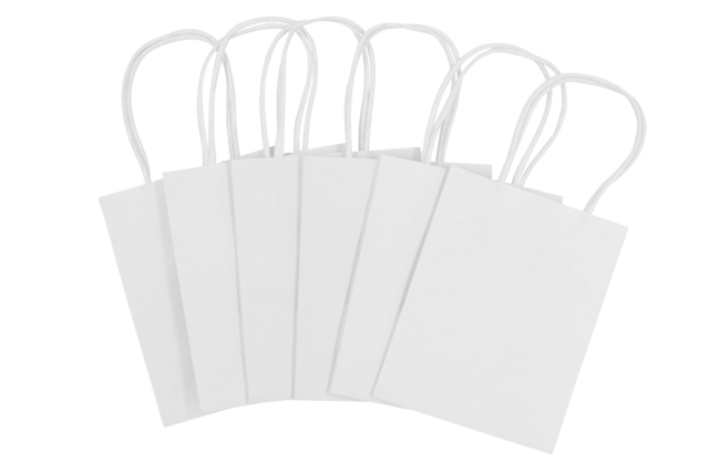 White Kraft Paper Bags - 6 pcs - 1 - Gift Wrap and Bags - 10doigts.com - Papiers cadeaux et sacs à décorer - 10doigts.fr