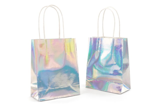 sacos de papel holográfico - Papiers cadeaux et sacs à décorer - 10doigts.fr