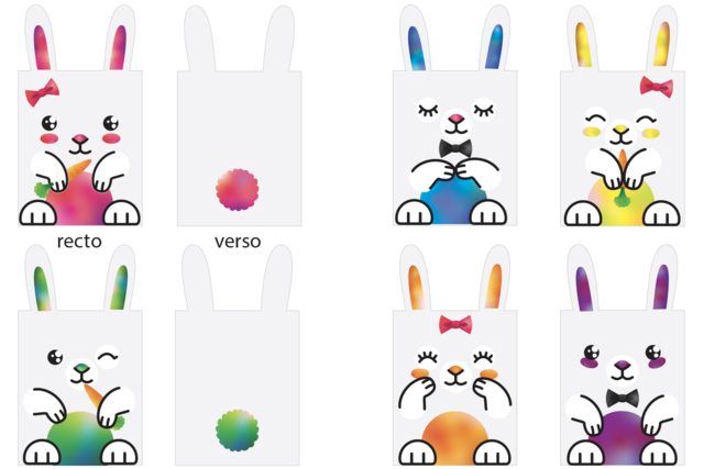 sacos kraft papel pascua - Kits créatifs Pâques - 10doigts.fr