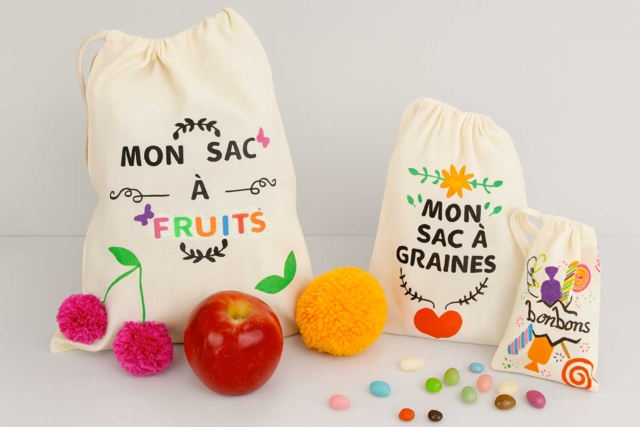 Reusable Cotton Bags - 1 - Cotton, Linen - Textiles - 10doigts.com - Coton, lin - Textiles - 10doigts.fr