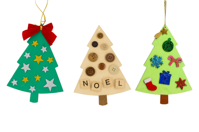 Wooden Ornaments to Decorate - Choose Your Shapes - 5 - Christmas Wooden Objects - 10doigts.com - Décorations de Noël en bois - 10doigts.fr