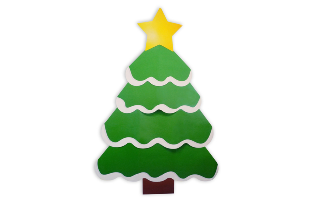 Árbol de Navidad gigante de cartón fuerte para montar y sus bolas y regalos para colorear - Kits créatifs de Noël pour les enfants - 10doigts.fr