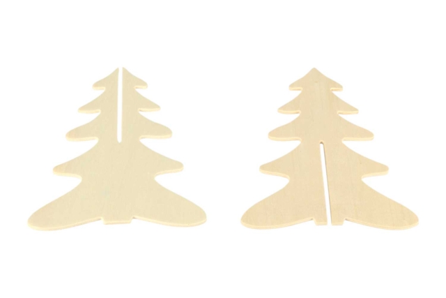 3D Wooden Christmas Trees - 2 Pieces - 5 - Christmas Wooden Objects - 10doigts.com - Décorations de Noël en bois - 10doigts.fr