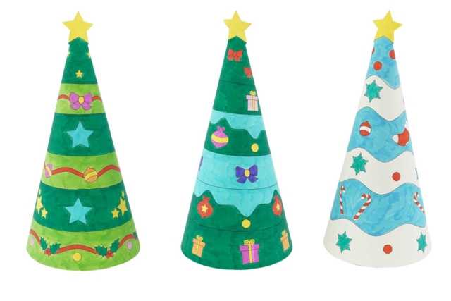 Coloring Christmas Trees - 6 Pieces - 2 - Christmas Supports - 10doigts.com - Supports de Noël - 10doigts.fr