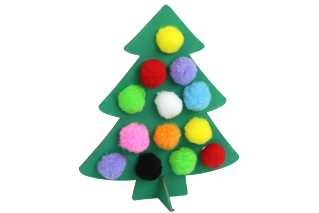 Pompom Trees - 6 Pieces - 4 - Christmas Creative Kits for Children - 10doigts.com - Kits créatifs de Noël pour les enfants - 10doigts.fr
