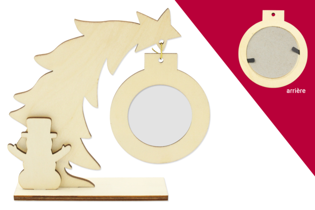 Wooden Photo Tree Holder - 3 - Christmas Wooden Objects - 10doigts.com - Décorations de Noël en bois - 10doigts.fr