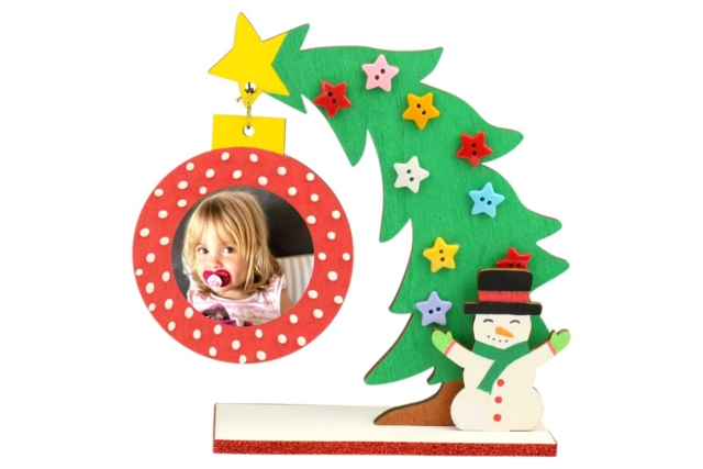 Wooden Photo Tree Holder - 2 - Christmas Wooden Objects - 10doigts.com - Décorations de Noël en bois - 10doigts.fr