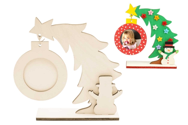 Wooden Photo Tree Holder - 1 - Christmas Wooden Objects - 10doigts.com - Décorations de Noël en bois - 10doigts.fr