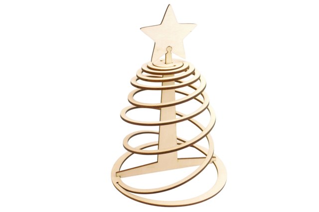 Spiral Wooden Christmas Trees - 6 Pieces - 1 - Christmas Wooden Objects - 10doigts.com - Décorations de Noël en bois - 10doigts.fr