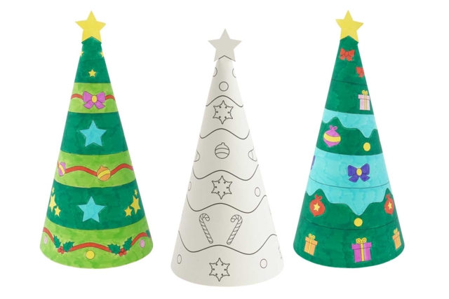 Coloring Christmas Trees - 6 Pieces - 1 - Christmas Supports - 10doigts.com - Supports de Noël - 10doigts.fr