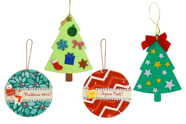 Wooden Ornaments to Decorate - Choose Your Shapes - 4 - Christmas Wooden Objects - 10doigts.com - Décorations de Noël en bois - 10doigts.fr
