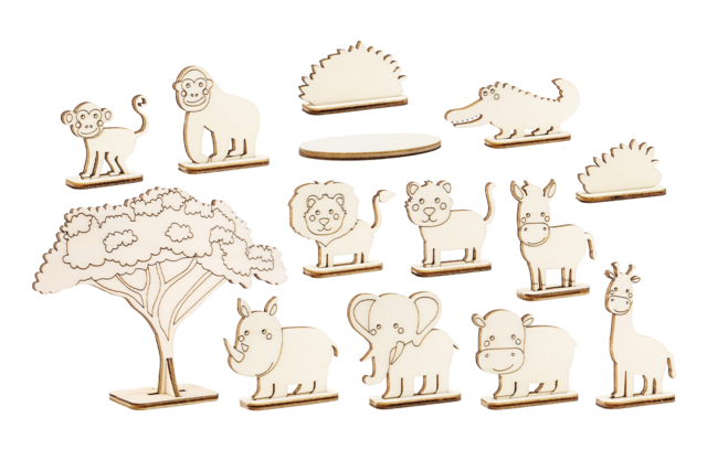Wooden Scene to Assemble - The Jungle - 1 - Wooden Games and Toys - 10doigts.com - Jeux et Jouets en bois à décorer - 10doigts.fr