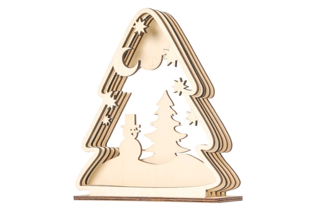 3D Christmas Scene Tree Assembly - 3 - Christmas Wooden Objects - 10doigts.com - Décorations de Noël en bois - 10doigts.fr
