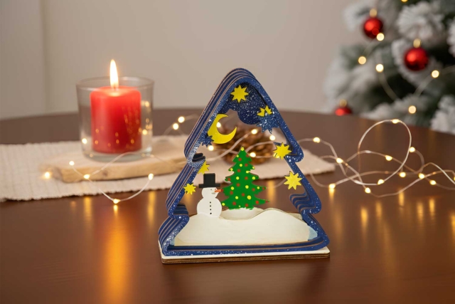 3D Christmas Scene Tree Assembly - 2 - Christmas Wooden Objects - 10doigts.com - Décorations de Noël en bois - 10doigts.fr