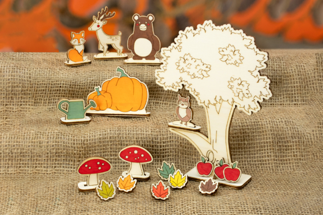 Wooden Scene to Assemble - Autumn Forest - 2 - Wooden Games and Toys - 10doigts.com - Jeux et Jouets en bois à décorer - 10doigts.fr