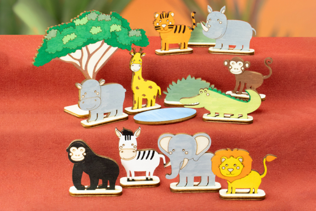 Wooden Scene to Assemble - The Jungle - 2 - Wooden Games and Toys - 10doigts.com - Jeux et Jouets en bois à décorer - 10doigts.fr