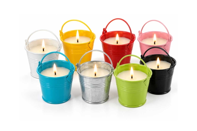 metal bucket candle - Supports en Métal - 10doigts.fr