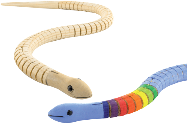 Natural Wooden Snake - 3 - Wooden Animals - 10doigts.com - Animaux en bois à décorer - 10doigts.fr