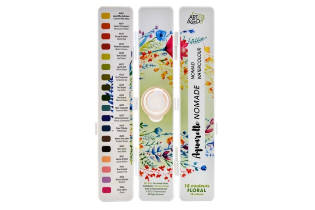 Paleta Acuarela Plegable 18 colores de Art & Go - Couleurs aquarelle - 10doigts.fr