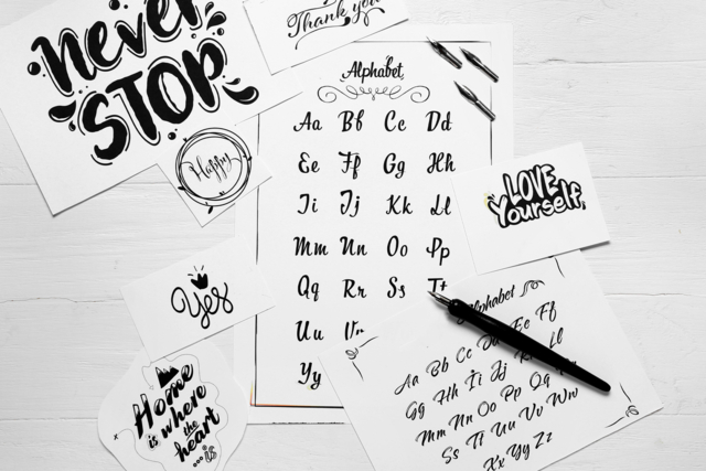 Set de caligrafía lettering porta plumas y tinta china - Calligraphie - 10doigts.fr
