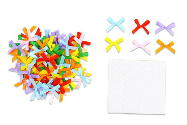 Multicolored Ribbon Bows - 100 Pieces - 1 - Ribbons and Bows - 10doigts.com - Nœuds et rubans pour toutes vos créations - 10doigts.fr