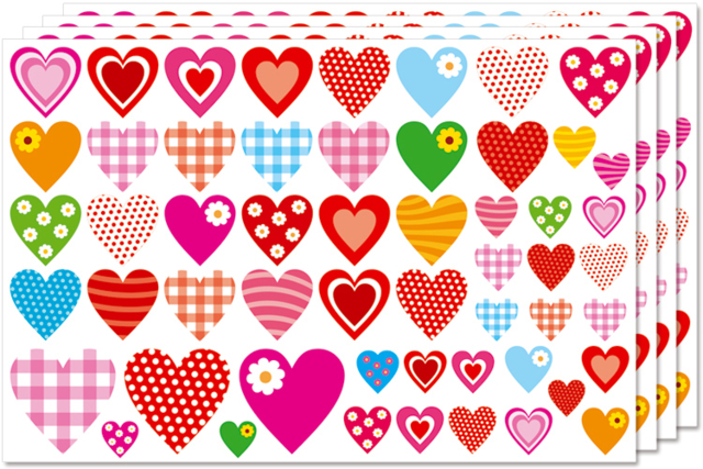 Fancy Heart Stickers - 216 pcs - 6 - Heart Stickers - 10doigts.com - Gommettes cœur : des cœurs adhésifs pour vos activités créatives - 10doigts.fr