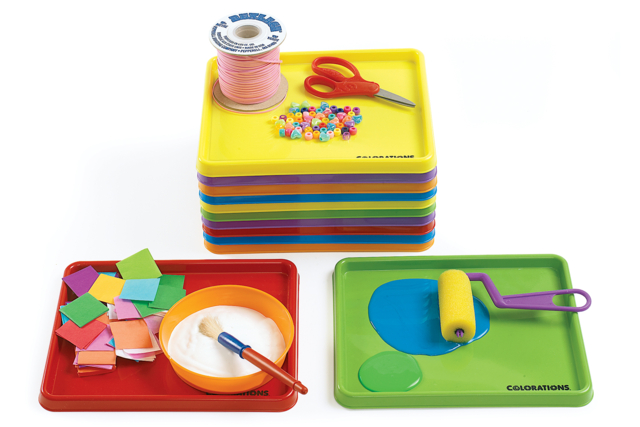 Multipurpose Plastic Trays - 12 Pieces - 1 - Palettes and Storage - 10doigts.com - Palettes et rangements - 10doigts.fr