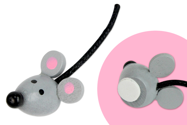 Adhesive Wooden Mice - 12 Pieces - 1 - Painted Wooden Decor - 10doigts.com - Déco en bois peint - 10doigts.fr