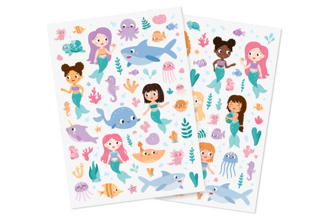 Set de 178 gomets sirenas (2 planchas) - Gommettes Histoires et décors - 10doigts.fr