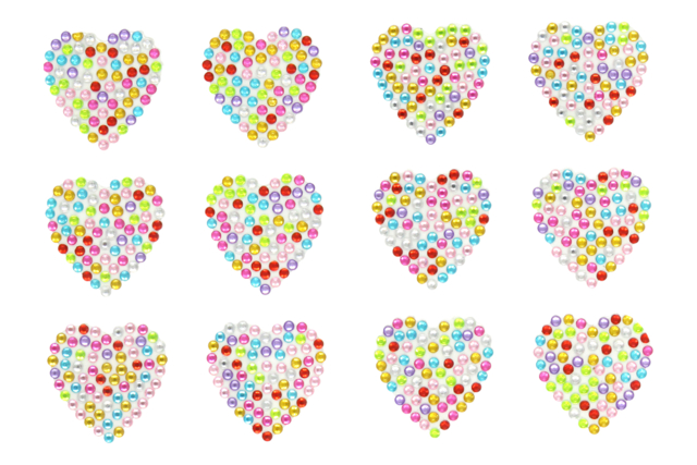 Rhinestone Hearts Stickers - 24 pcs - 2 - Sticker rhinestones - 10doigts.com - Strass autocollants - 10doigts.fr