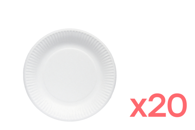 Small White Cardboard Plates - 20 Pieces - 11 - Table Decorations - 10doigts.com - Décorations de table - 10doigts.fr