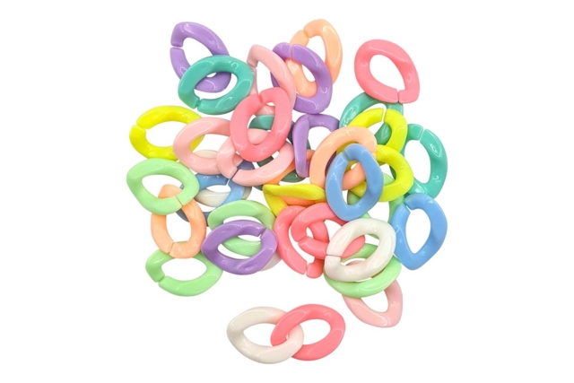 Set de 36 abalorios cadenas pastel  - Perles Acrylique - 10doigts.fr