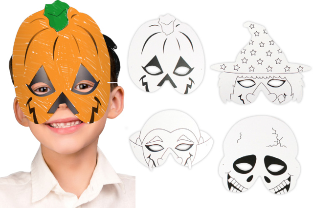 Set de 4 máscaras Halloween - Masques créatifs enfants - 10doigts.fr