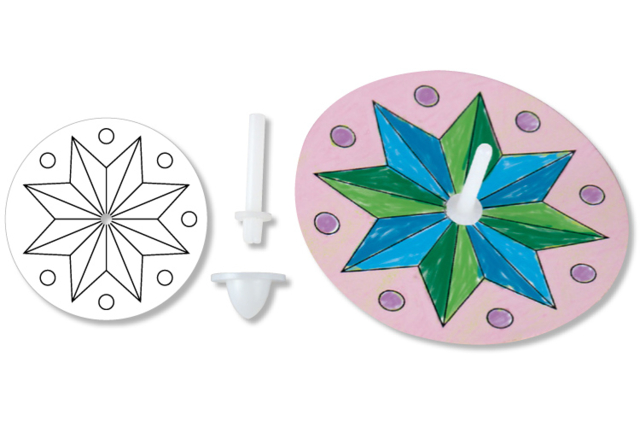 Coloring Spinners - 4 Pieces - 3 - Coloring Shapes and Drawings - 10doigts.com - Coloriage - 10doigts.fr
