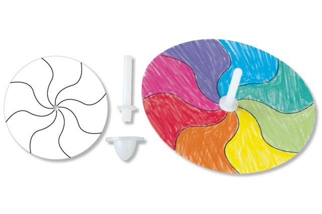 Coloring Spinners - 4 Pieces - 4 - Coloring Shapes and Drawings - 10doigts.com - Coloriage - 10doigts.fr