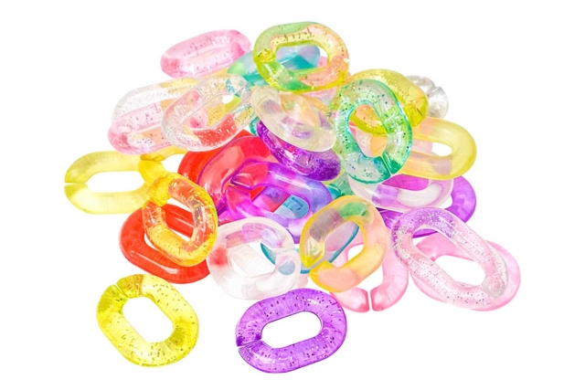 Juego de 40 Perlas acrílicas grandes trenzadas translúcidas - Perles Acrylique - 10doigts.fr