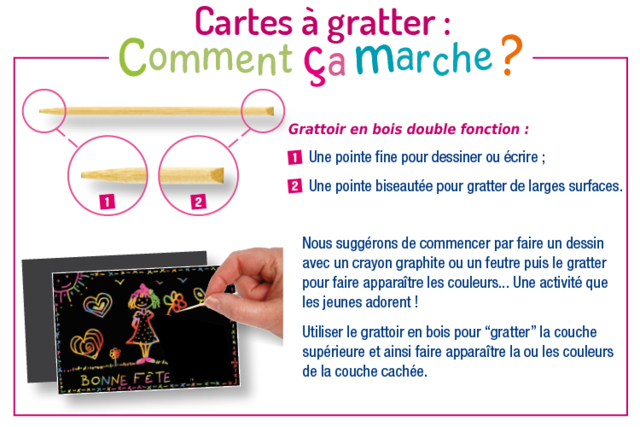 Multicolored Scratch Cards - 5 Cards - 4 - Scratch and Punch Cards - 10doigts.com - Cartes à gratter et à poinçonner : révélez votre créativité en relief - 10doigts.fr