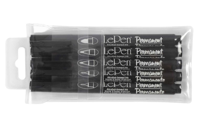 Set de 5 rotuladores negros - Marqueurs permanents : une tenue indélébile sur toutes les surfaces - 10doigts.fr