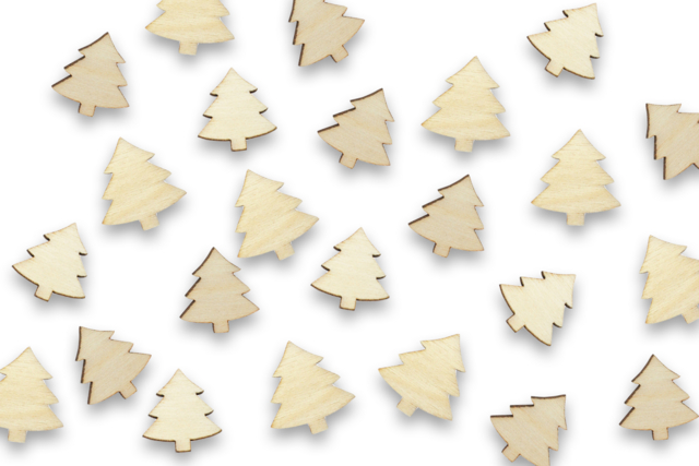 Wooden Christmas Trees - 50 Pieces - 1 - Raw Wood Decor - 10doigts.com - Décorations en bois brut : tranches et bois naturel déco - 10doigts.fr