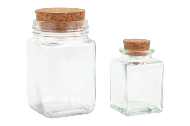 Glass Jars with Cork Lids - 6 Pieces - 1 - Glass Supports - 10doigts.com - Supports en Verre - 10doigts.fr