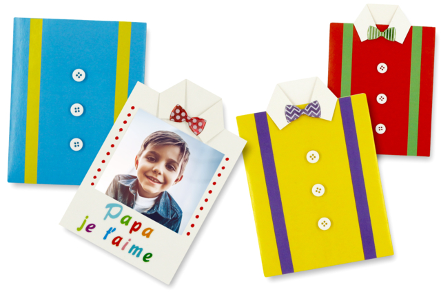 Kit cartes chemise à fabriquer - 6 cartes - 1 - Father's Day Cards - 10doigts.com - Cartes à fabriquer pour la Fête des Pères - 10doigts.fr