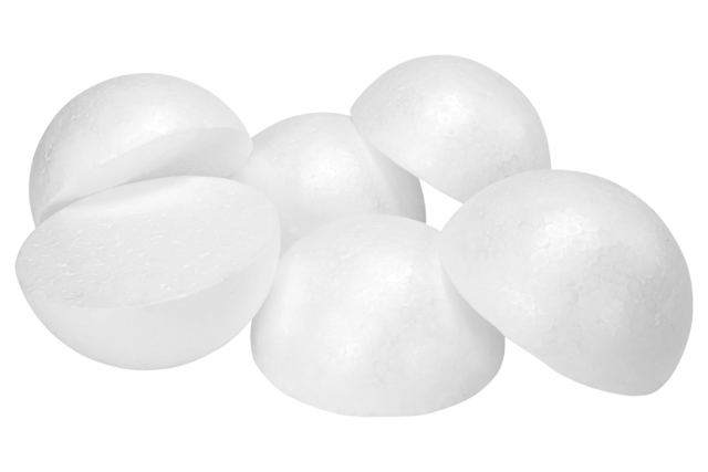 Styrofoam Half Balls - 6 Pieces - 1 - Styrofoam Balls - 10doigts.com - Boules en polystyrène - 10doigts.fr