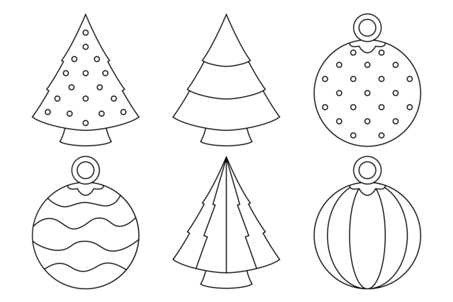 Conjunto de 6 formas gigantes de Navidad en cartón fuerte impreso - Kits créatifs de Noël pour les enfants - 10doigts.fr