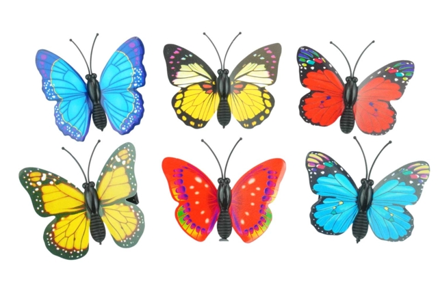 3D Butterflies on Clothespins - 6 pcs - 1 - Stick-on Decorations - 10doigts.com - Décorations à coller - 10doigts.fr