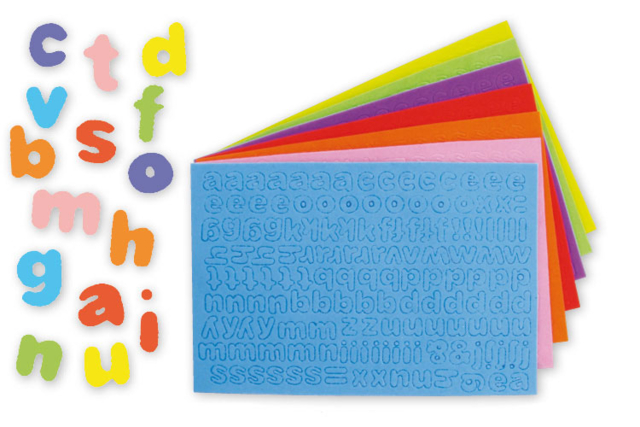 Foam Rubber Letter Stickers - 7 Colors - 1 - Alphabet Stickers, Messages - 10doigts.com - Gommettes Alphabet, messages - 10doigts.fr