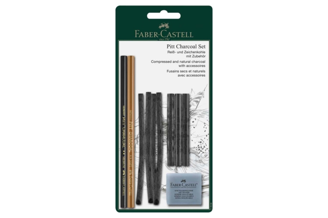 Pitt Charcoal Set - 10 Pieces - Crayons graphite et mines pour le dessin - 10doigts.fr