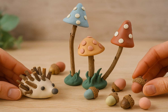 arcilla de seda naturaleza bosque - Pâtes à modeler autodurcissantes - 10doigts.fr