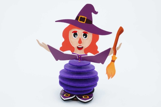 bruja de Halloween en fieltro - Kits créatifs Halloween - 10doigts.fr