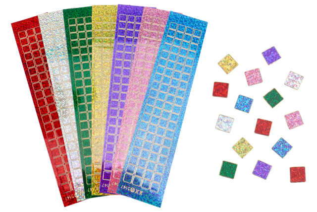 Square Rhinestone Stickers - 560 pcs - 1 - Christmas Stickers - 10doigts.com - Strass autocollants - 10doigts.fr